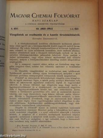 Magyar Chemiai Folyóirat 1934. január-december