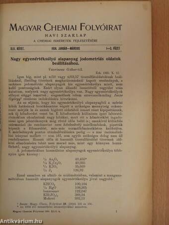 Magyar Chemiai Folyóirat 1936. január-december