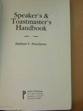 Speaker's & Toastmaster's Handbook