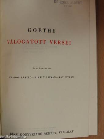 Goethe válogatott versei