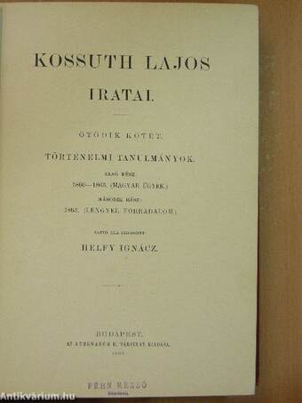 Kossuth Lajos iratai V.