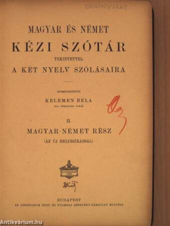 Magyar és német kézi szótár II.