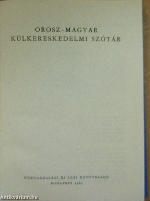 Orosz-magyar külkereskedelmi szótár