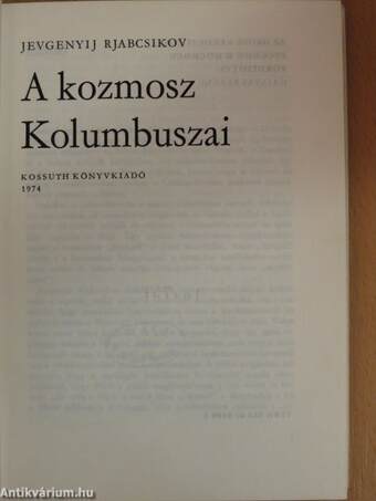 A kozmosz Kolumbuszai