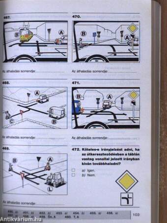 A járművezetői vizsga teszt-kérdéseinek gyűjteménye