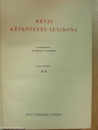 Révai kétkötetes lexikona 1-2.