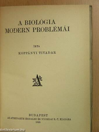 A biológia modern problémái