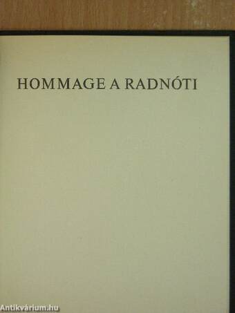 Hommage a Radnóti