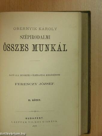 Obernyik Károly szépirodalmi összes munkái I-II.