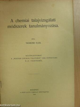 A chemiai talajvizsgálati módszerek tanulmányozása