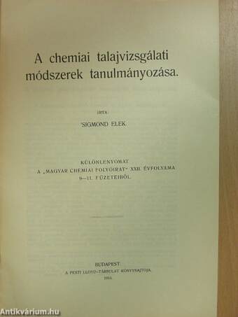 A chemiai talajvizsgálati módszerek tanulmányozása