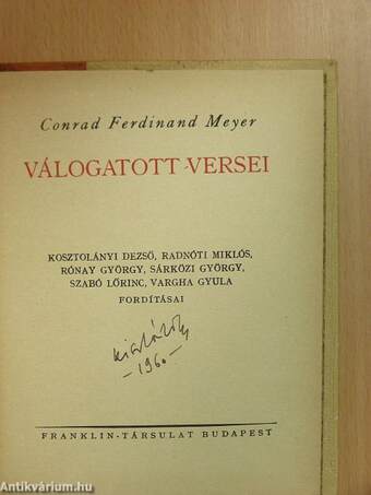 Conrad Ferdinand Meyer válogatott versei