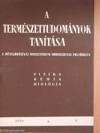 A Természettudományok Tanítása 1959. 3. szám