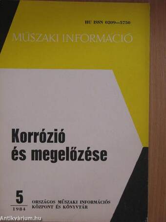 Korrózió és megelőzése 1984/5.