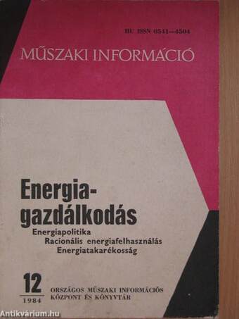 Energiagazdálkodás 1984/12.