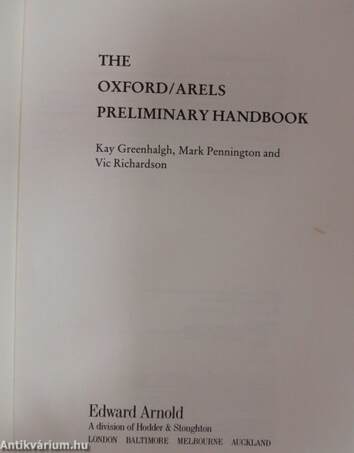 The Oxford-Arels preliminary handbook