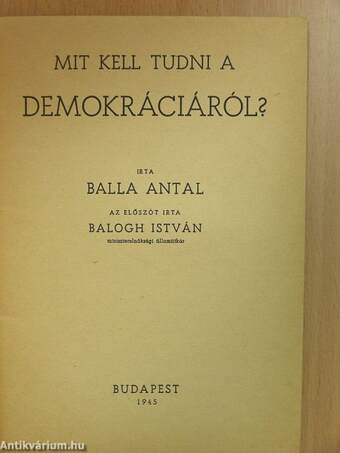 Mit kell tudni a demokráciáról?