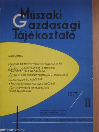 Műszaki-gazdasági Tájékoztató 1977. november
