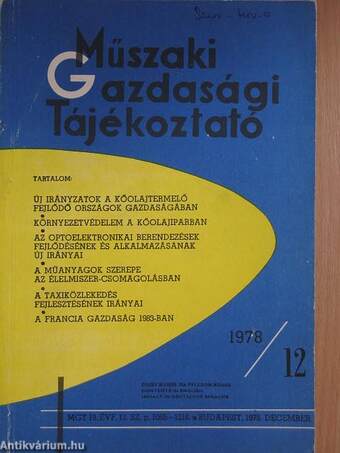 Műszaki-gazdasági Tájékoztató 1978. december