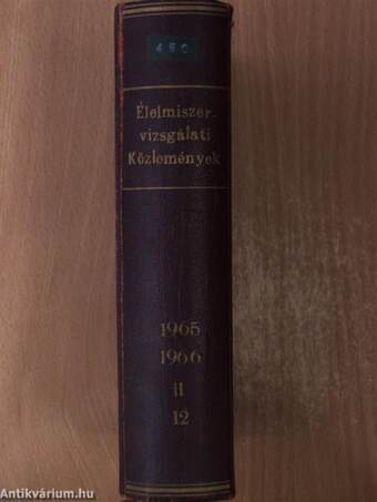 Élelmiszervizsgálati Közlemények 1965-66.