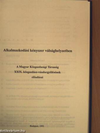 Gazdaság 1992. tavasz-ősz/Alkalmazkodási kényszer válsághelyzetben/Mire képes gazdaságunk?