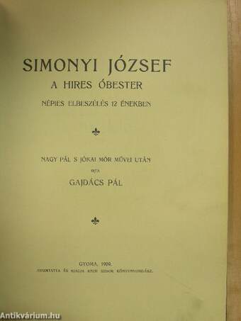 Simonyi József a híres óbester