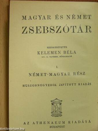 Német-magyar és magyar-német szótár I-II.