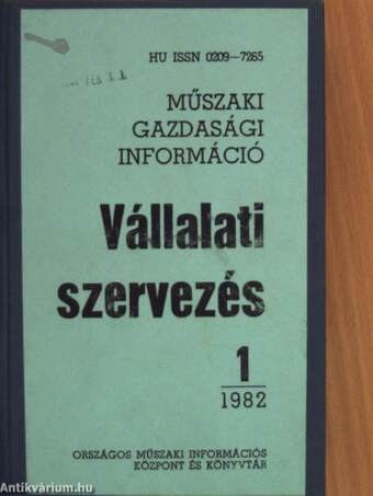 Vállalati szervezés 1982. január-december I-II.