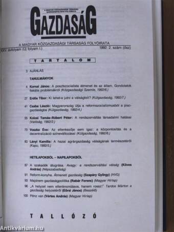 Gazdaság 1992. tavasz-ősz/Alkalmazkodási kényszer válsághelyzetben/Mire képes gazdaságunk?