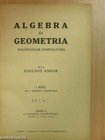 Algebra és geometria I.