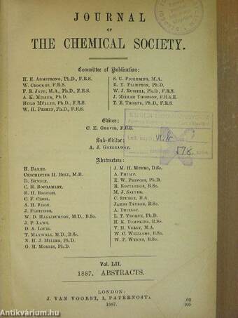 Journal of the Chemical Society 1887.