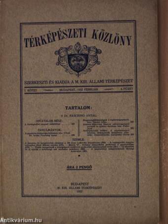 Térképészeti közlöny 1932. február