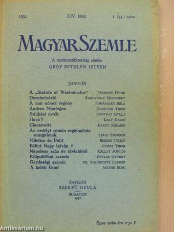 Magyar Szemle 1932. január