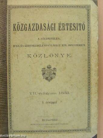 Közgazdasági Értesitő 1888. január 10-márczius 29. (nem teljes évfolyam)