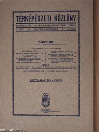 Térképészeti Közlöny 1938. december-1939. december