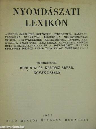 Nyomdászati lexikon