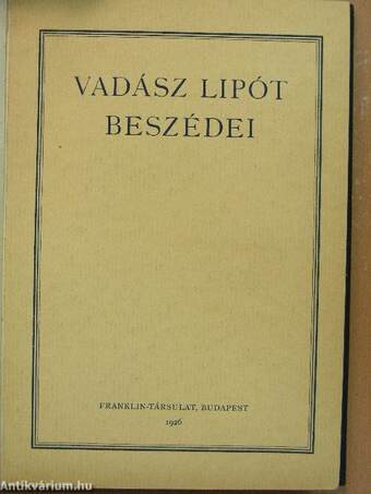 Vadász Lipót beszédei