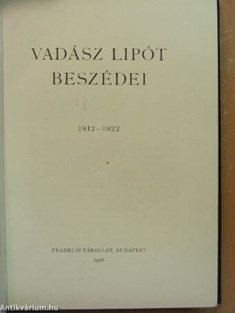 Vadász Lipót beszédei