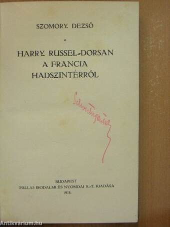 Harry Russel-Dorsan a francia hadszintérről