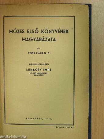 Mózes első könyvének magyarázata