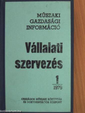 Vállalati szervezés 1979. január-december I-II.