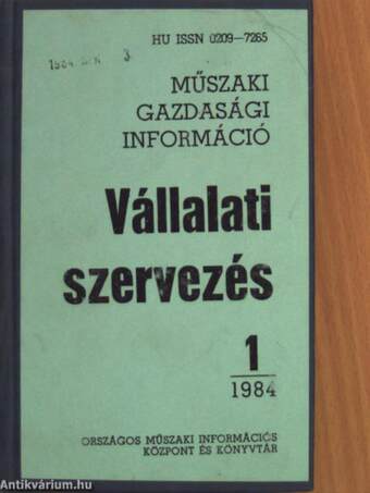 Vállalati szervezés 1984. január-december I-II.