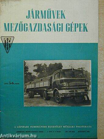 Járművek, mezőgazdasági gépek 1958. 5-6. szám