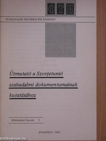 Útmutató a Szovjetunió szabadalmi dokumentumainak kutatásához