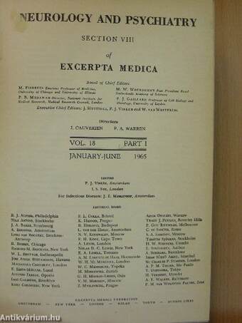 Neurology and Psychiatry January-June 1965 (fél évfolyam)