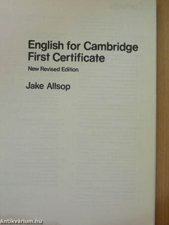 English for Cambridge First Certificate