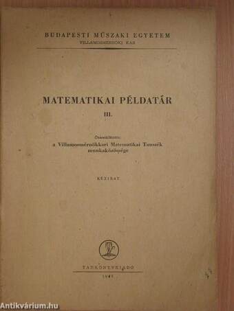 Matematikai példatár III.