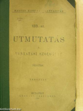 133. sz. utmutatás a vontatási szolgálat részére