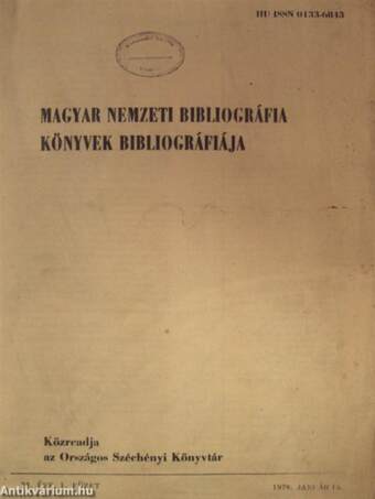 Magyar Nemzeti Bibliográfia - Könyvek bibliográfiája 1978. január-december