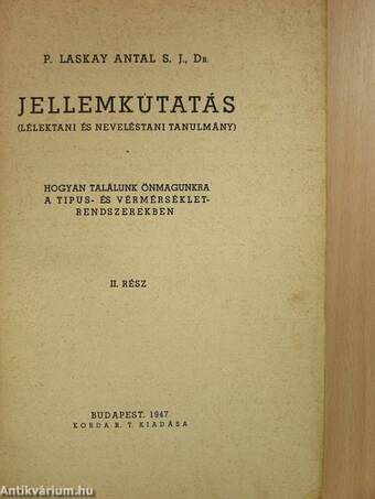 Jellemkutatás II.